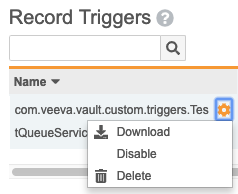 Disable action on a Custom Record Trigger