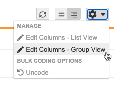 Edit Columns - Group View action