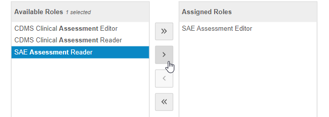 Move roles to the Assigned Roles column