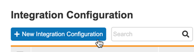 New Integration Configuration button