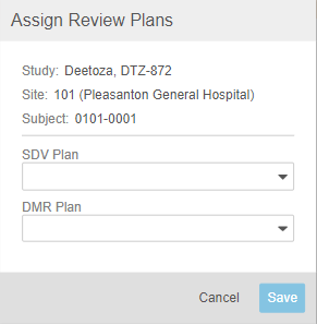 Assign Review Plans dialog
