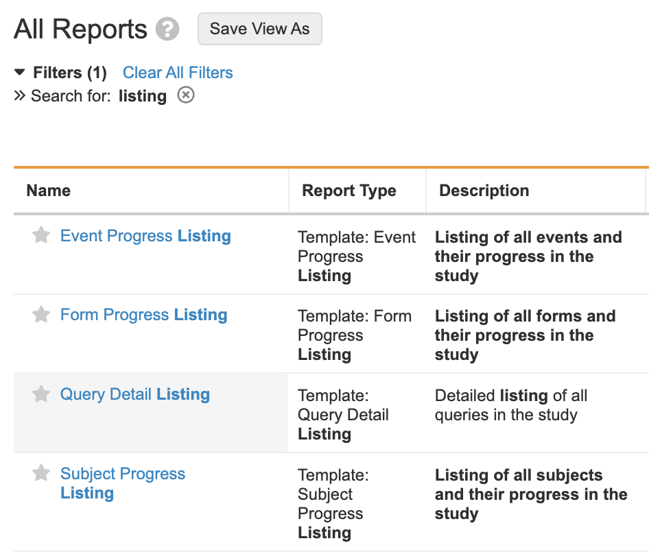 Creating Listing Reports from the EDC Tools tab