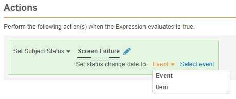 Date selector for a Set Subject Status rule action