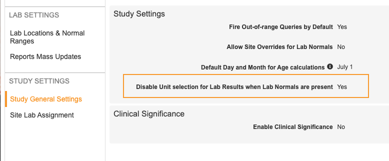 New Setting: Disable Unit SElection for Lab Results