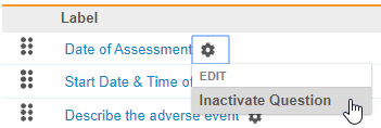 Inactivate Question action