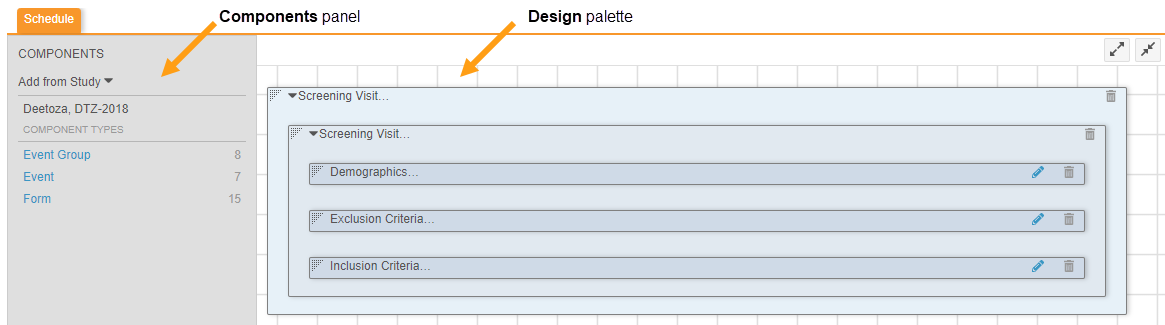 Components panel & Design palette