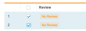 Select No Review rows for review