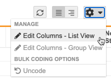 Edit Columns - List View action