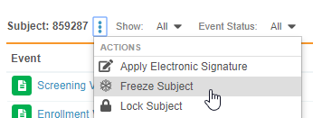 Freeze Subject Action in the Review Tab