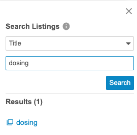 Search Listings, showing result for 'dosing'