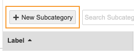 New Subcategory button