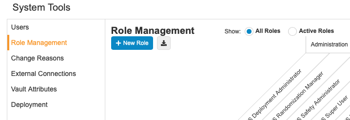 System Tools > Role Management